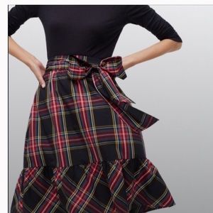 J. Crew Big Bow Plaid Midi Skirt